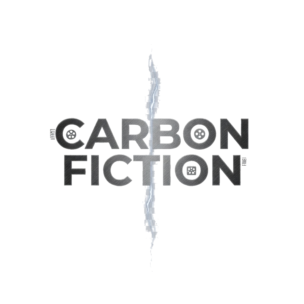 Carbon Fiction band logo with lightning effect